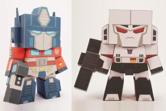 PAPERMAU: Transformers - Optimus Prime And Megatron Paper Toys - by Cubefold